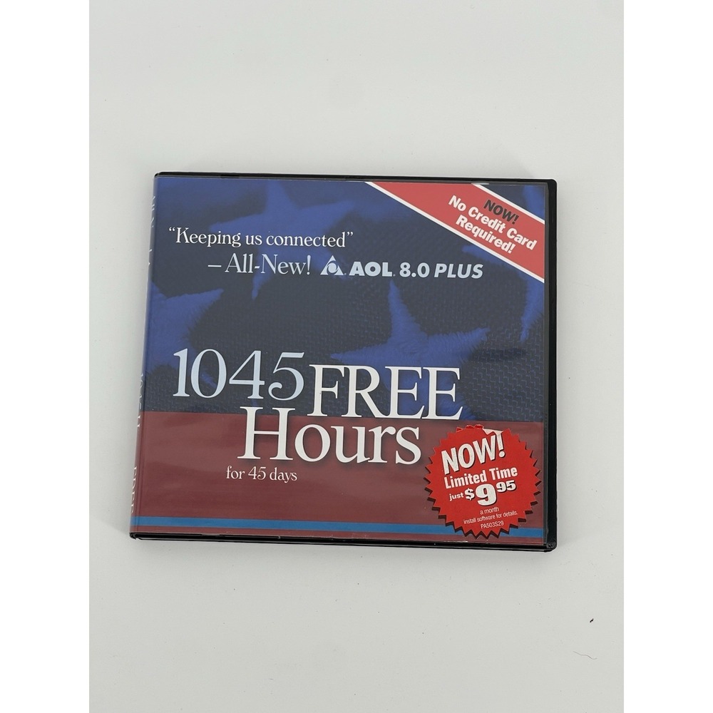 All New AOL 8.0 plus 1045 HOURS FREE for 45 days Vintage in CD